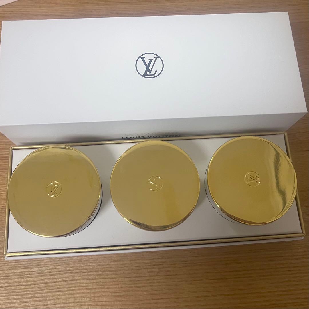 LOUIS VUITTON ルイヴィトン　アロマミニキャンドル 3個セット ルイ・ヴィトンのホーム向け「パフュームド キャンドル」透明感溢れる