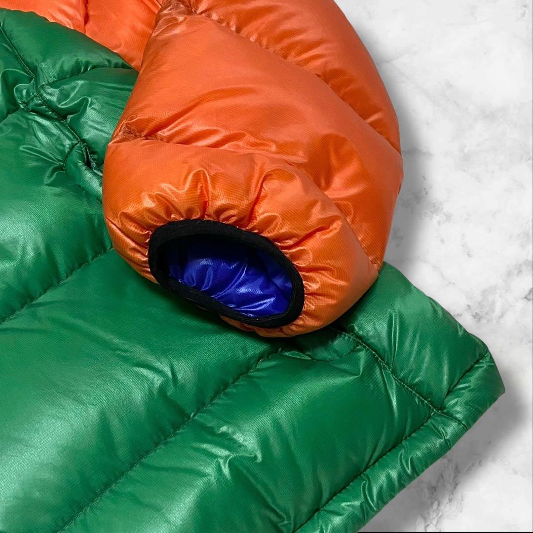 ザノースフェイス アコンカグア ダウンジャケット グリーン×オレンジ