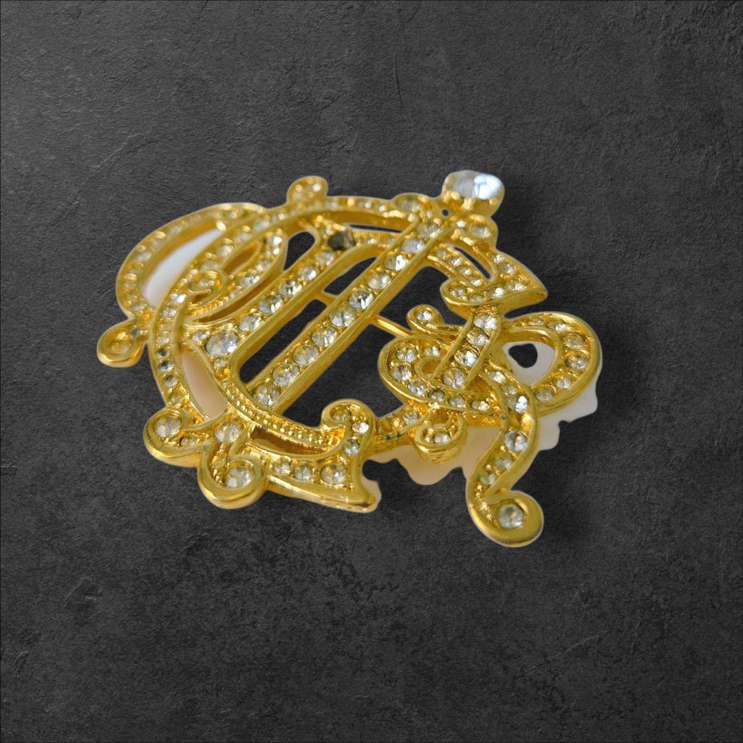 Christian Dior　Brooch Gold Vintage CHRISTIAN DIOR Vintage Gold Plated Logo Brooch - Etsy