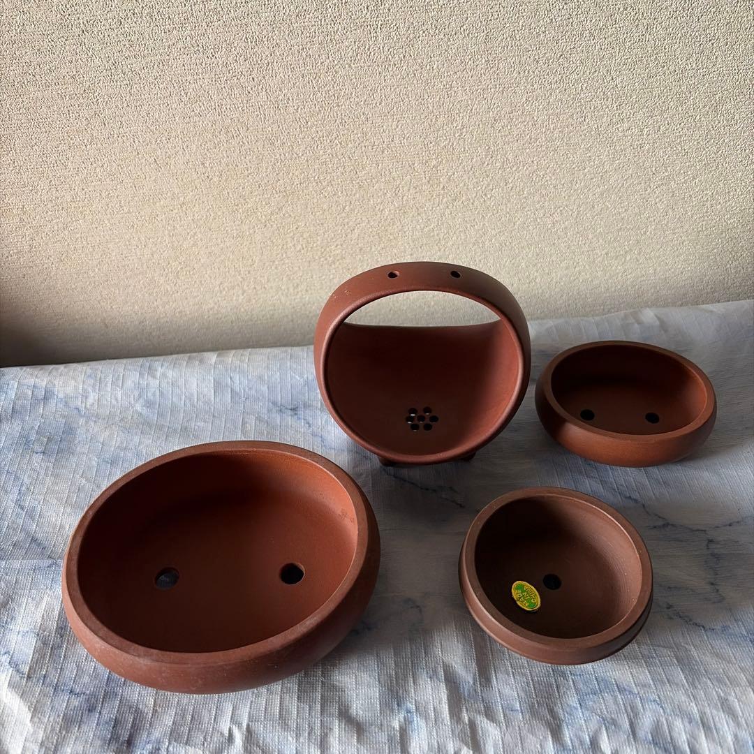 中国宜興 宜興 植木鉢 中国 朱泥 盆栽 アンティーク 盆景