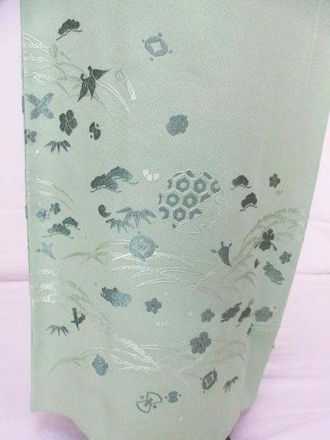 未着用に近い！さが美製＊薄萌葱色＊豪華刺繡尽し＊特選＊訪問着＊１６１ｃｍ＊裄６７