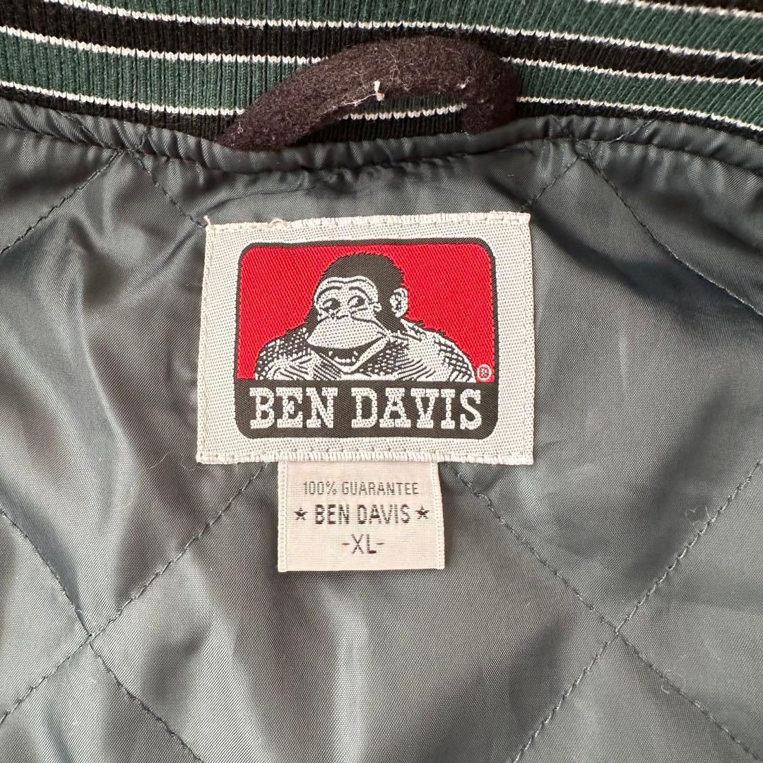 BEN DAVIS ☆袖切替 パイル 刺繍ロゴ スタジャン希少 XL 人気カラー