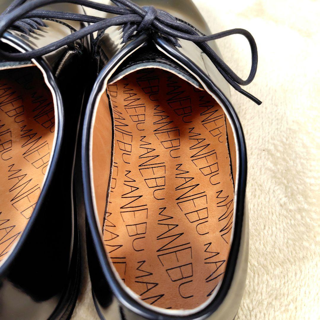 未使用級 マネブ ドレスシューズ プレーントゥ レザー ブラック 40