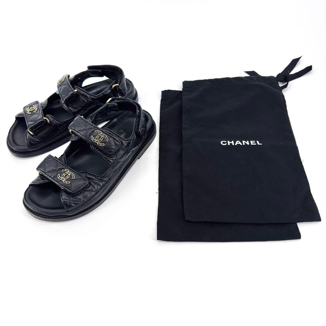 CHANEL シャネル キャビアスキン マトラッセ フッドヘット サンダル 36 楽天市場】【シャネル】Chanel キャビアスキン フッドヘット サンダル