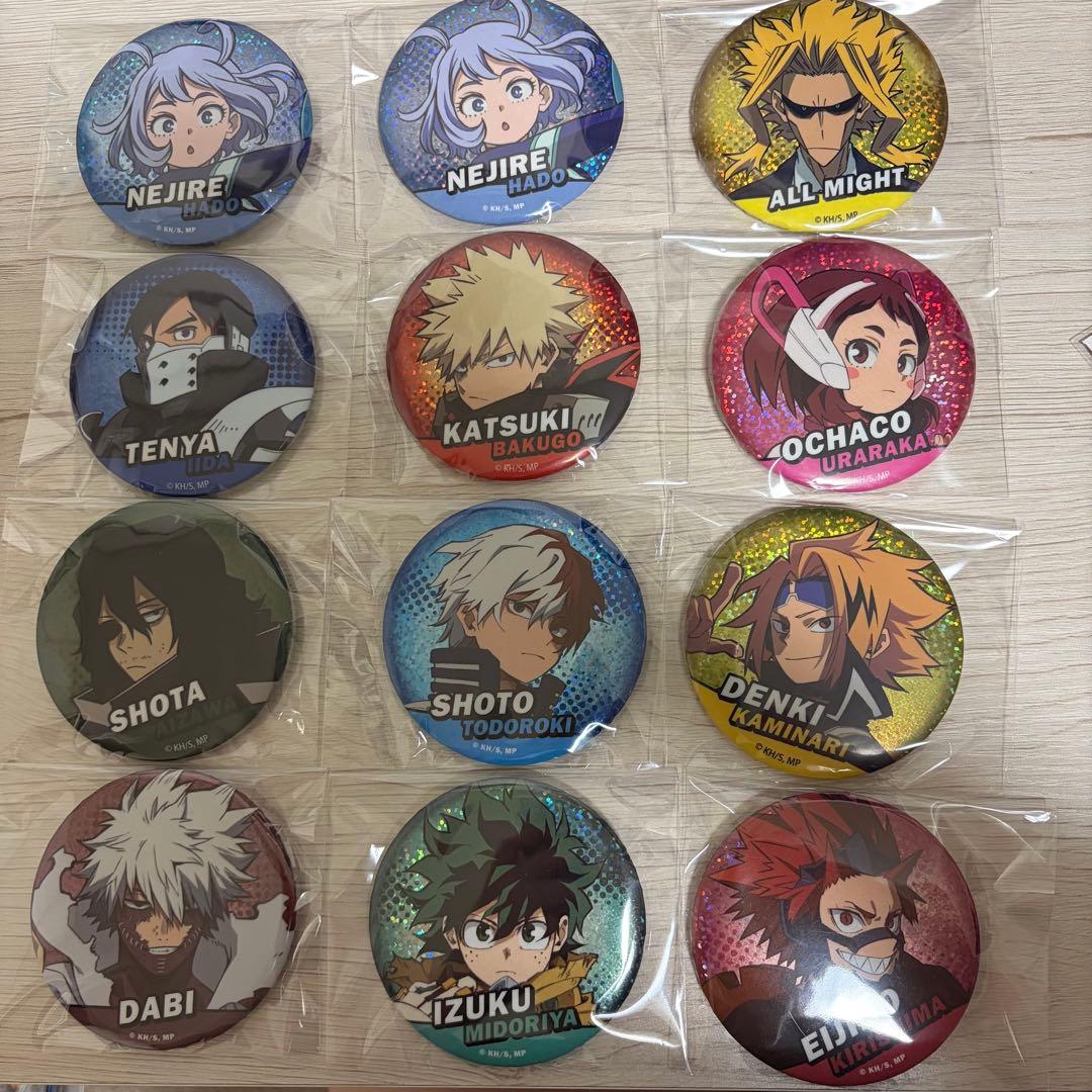 ヒロアカ 缶バッチ23個 おまけの爆豪コースターキーホルダー - メルカリ