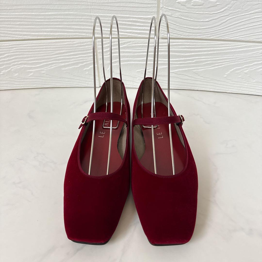 極美品✨ルタロン スクエアソフトメリージェーン レッド 23.5cm ベロア 赤