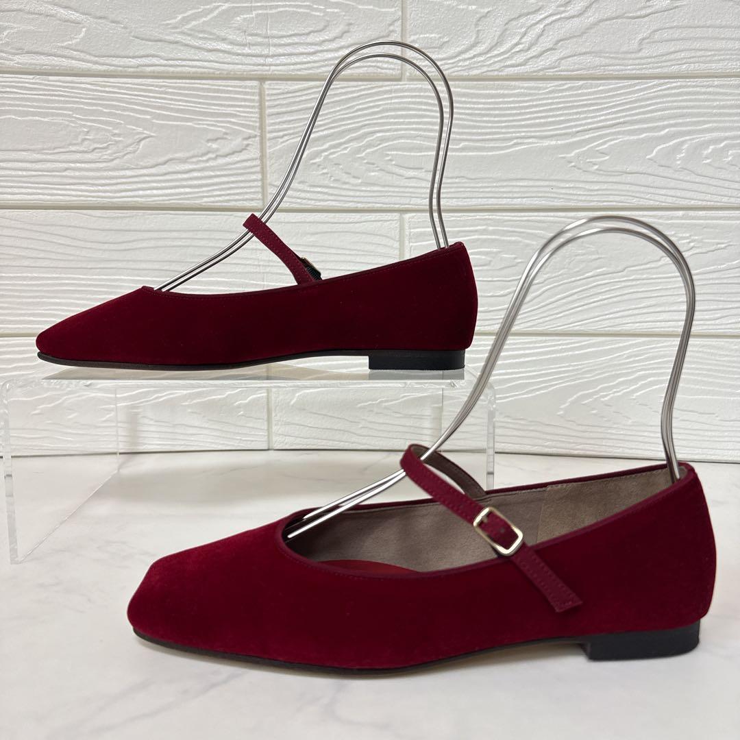 極美品✨ルタロン スクエアソフトメリージェーン レッド 23.5cm ベロア 赤