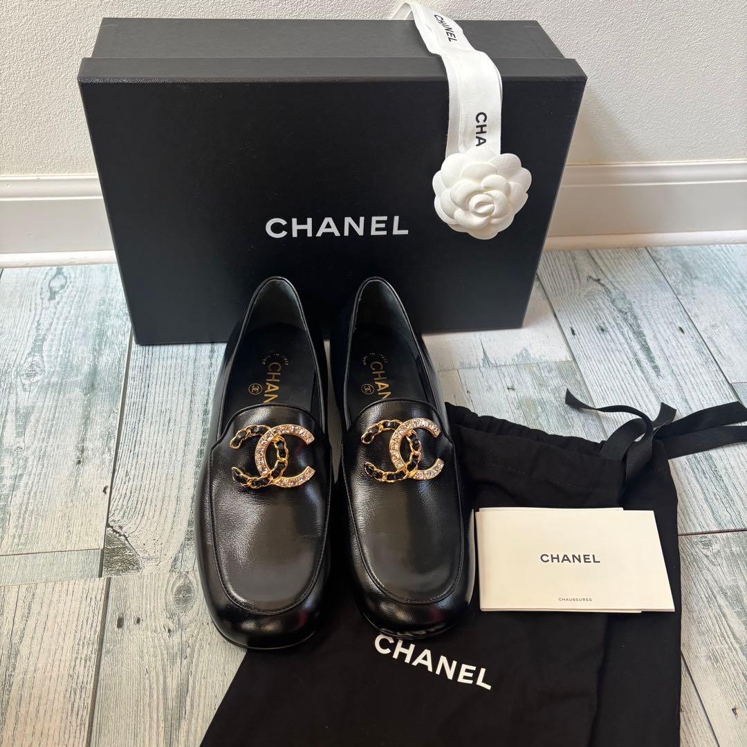 【新品未使用】CHANEL シャネル　ブラック　　ローファー 23.5cm