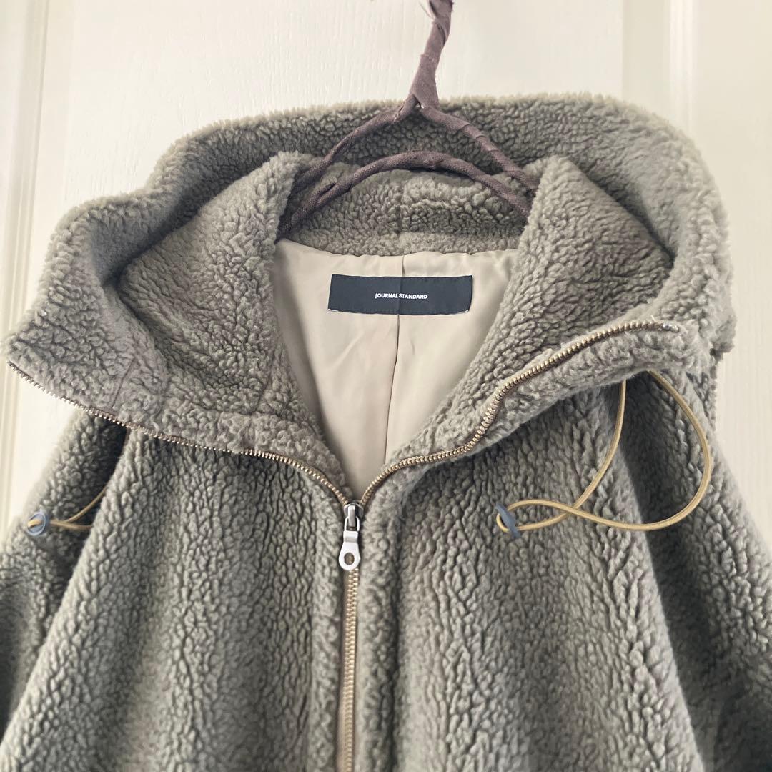 美品journalジャーナルスタンダード カーキボアフードモッズコートM