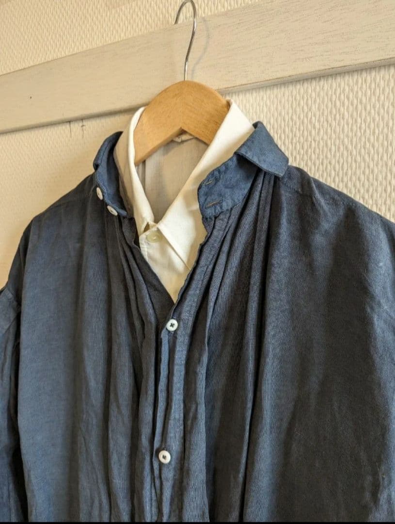 最終価格】1900s フレンチアンティーク インディゴリネンスモック