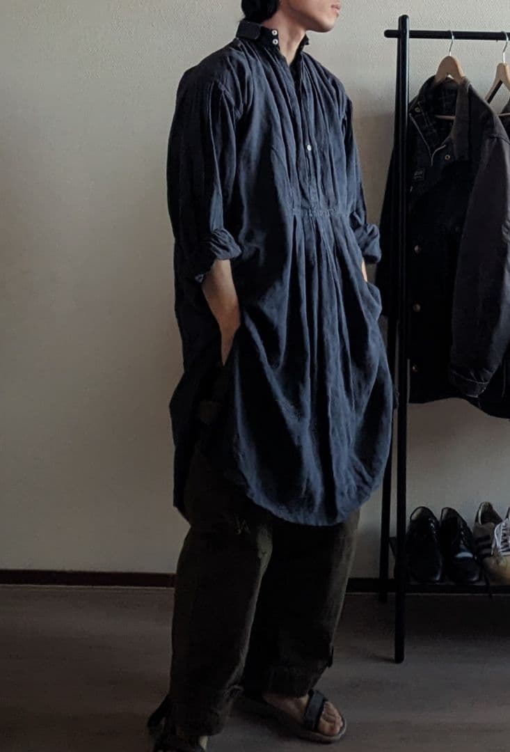 最終価格】1900s フレンチアンティーク インディゴリネンスモック