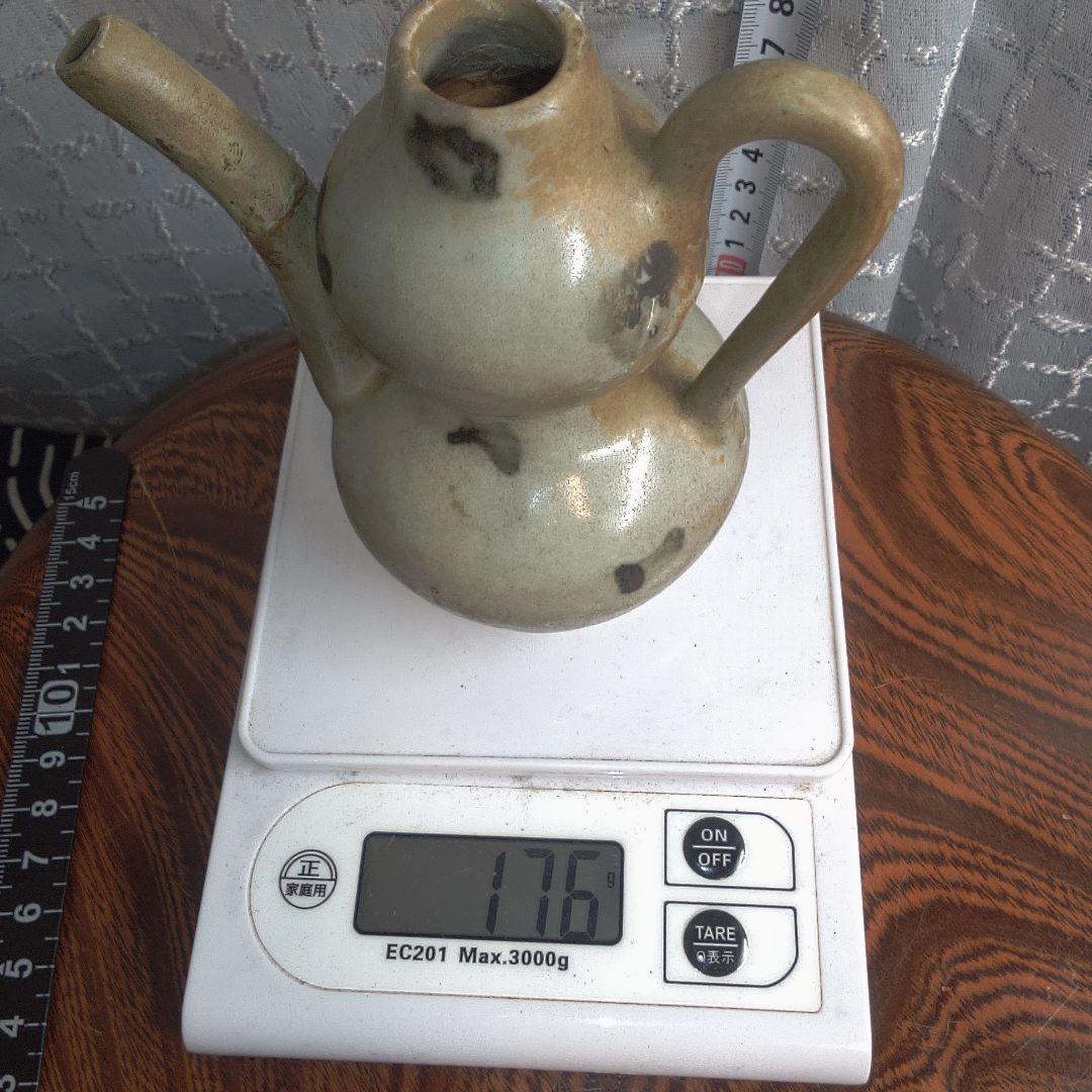 骨董6手作り陶器壺、二重ボディ