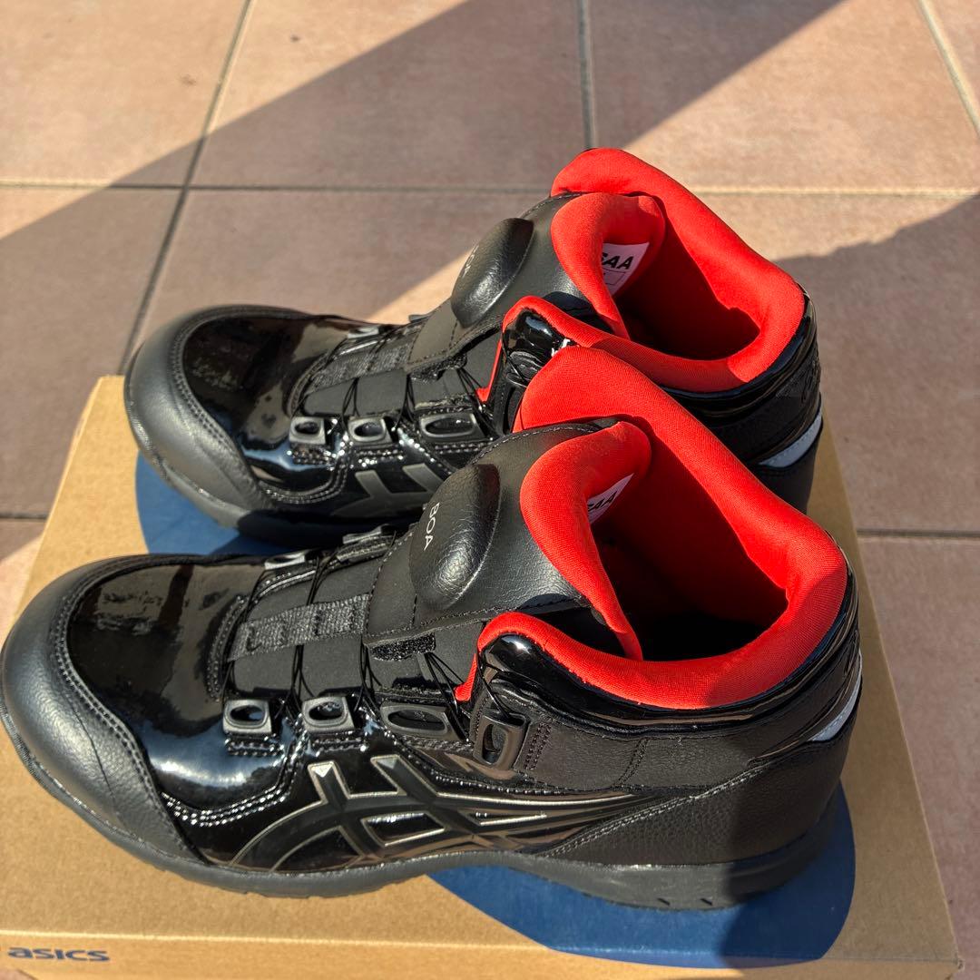 ASICS BOAシステム安全靴 ブラック/レッド　24.5cm