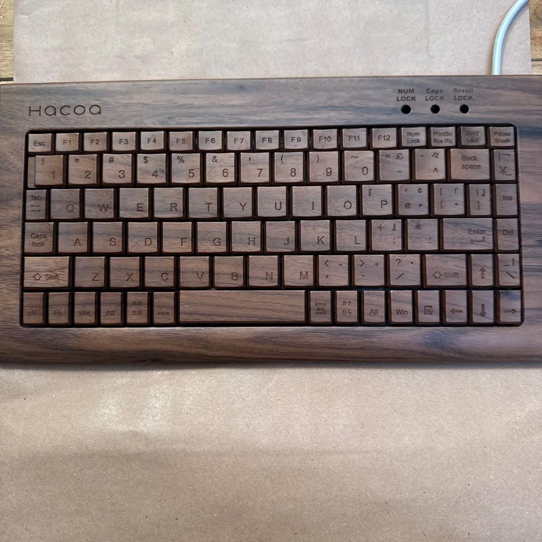 HACOO 木製 キーボード　USB接続 Full Ki-Board Wireless」無機質なパソコン周りに温もりをプラスする