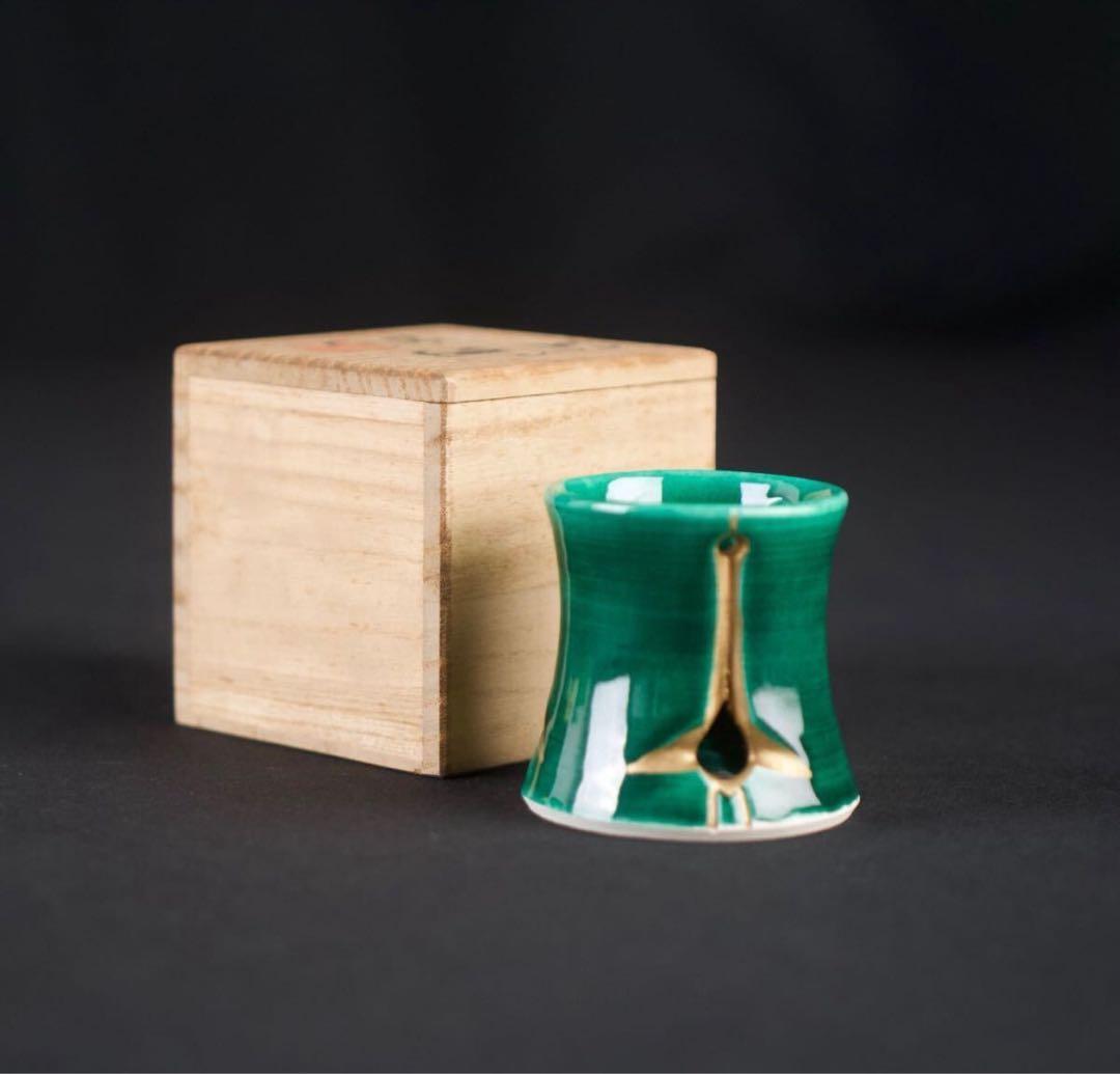 加賀瑞山 造 萬古 青交趾 立鶴蓋置 共箱 茶道具 - メルカリ