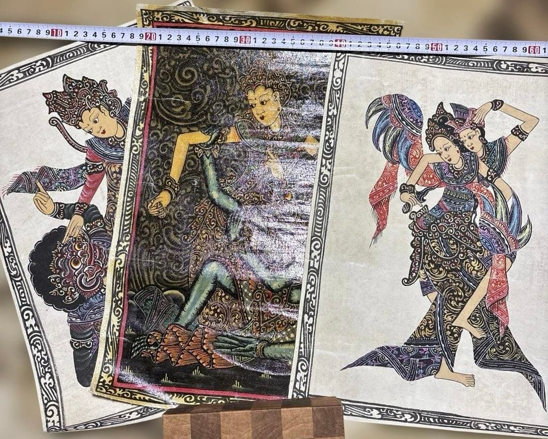 バリ島に伝わる伝統的な絵画「バリ絵画」3枚セット - メルカリ