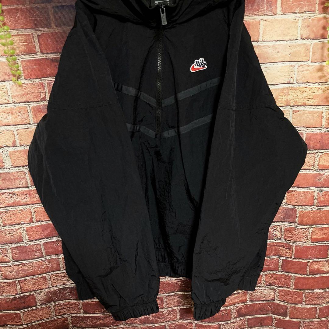 希少✨ナイキ アノラックパーカー ナイロンジャケット 筆記体 刺繍ロゴ