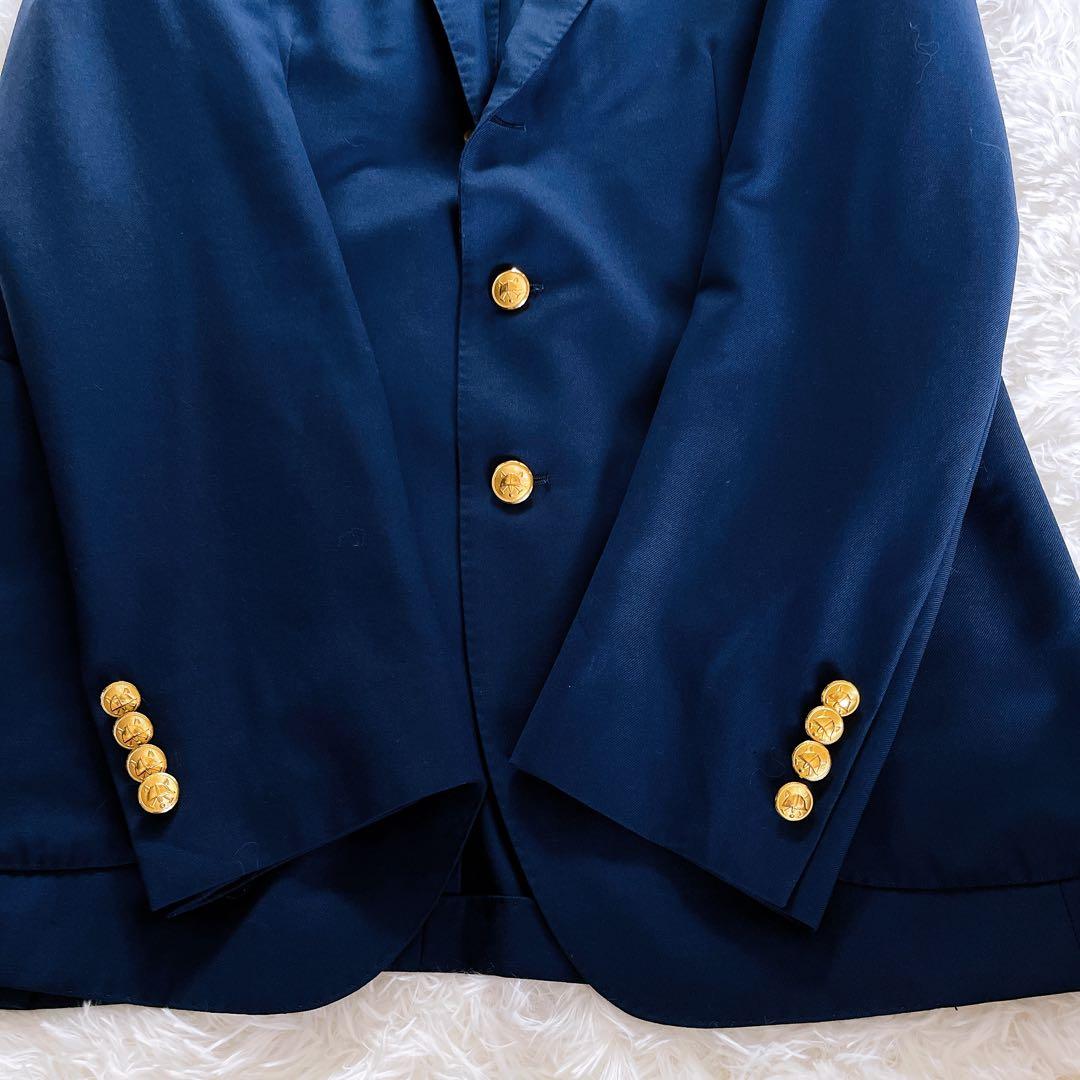 ポロラルフローレン】ジャケット 紺ブレ 金ボタン ネイビー 40R 段返り