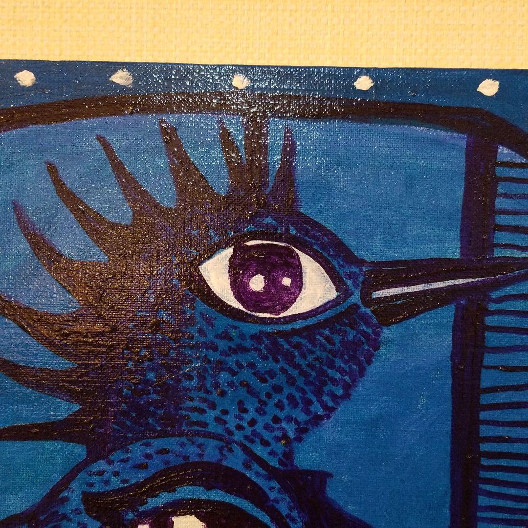 油絵 専用 さっそうと車に乗り込む鳥