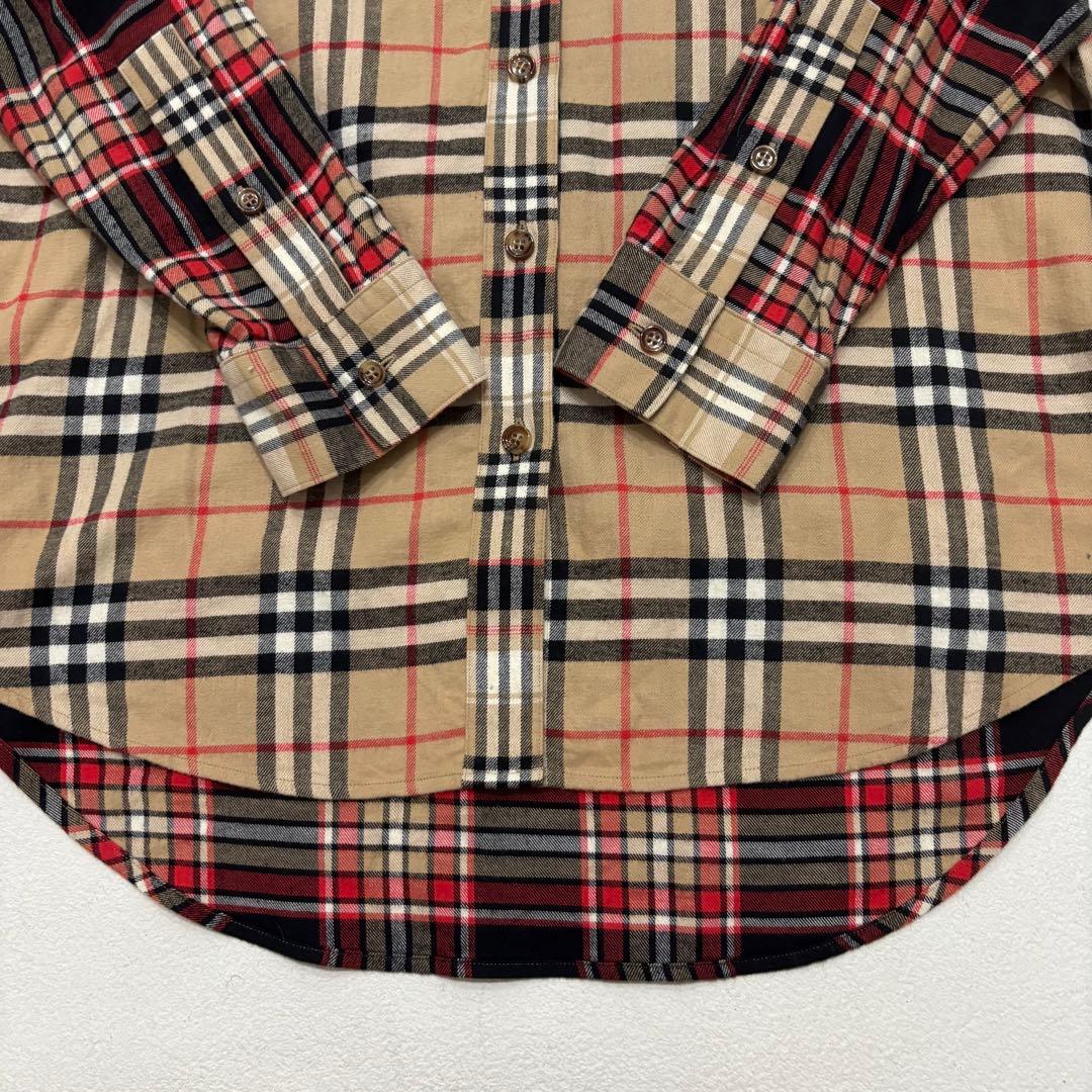 美品 バーバリー ノバチェック 切替 パッチワーク シャツ クレイジー