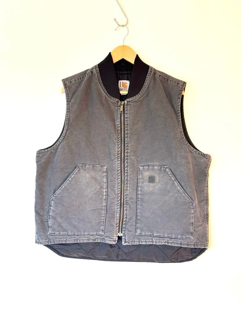 【大人気】良品 カーハート ダックベスト XL グレー フェード ヴィンテージ 超人気】良品 カーハート ダックベスト XL グレー フェード