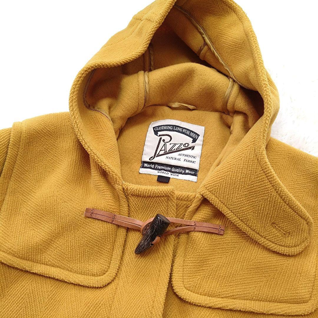 希少カラー PAZZO ダッフルコート ヘリンボーン マスタード ロング L