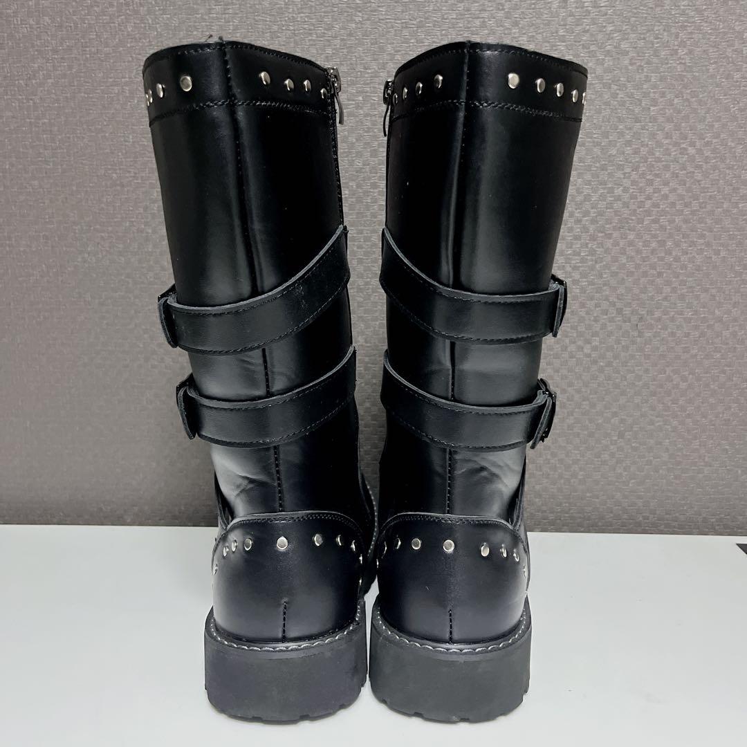 00s archive long belted boots studs Y2K - メルカリ