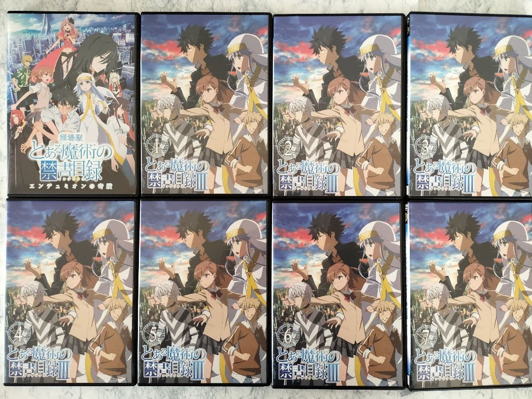 DVD　とある 禁書目録 1.2.3期、一方通行、超電磁砲1.2.3期　全66巻