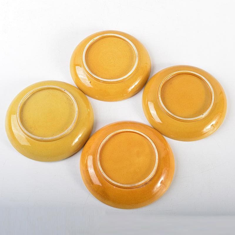 中国 黄交趾 黄釉 龍文線刻皿 小皿 4客まとめて D R6016 - メルカリ