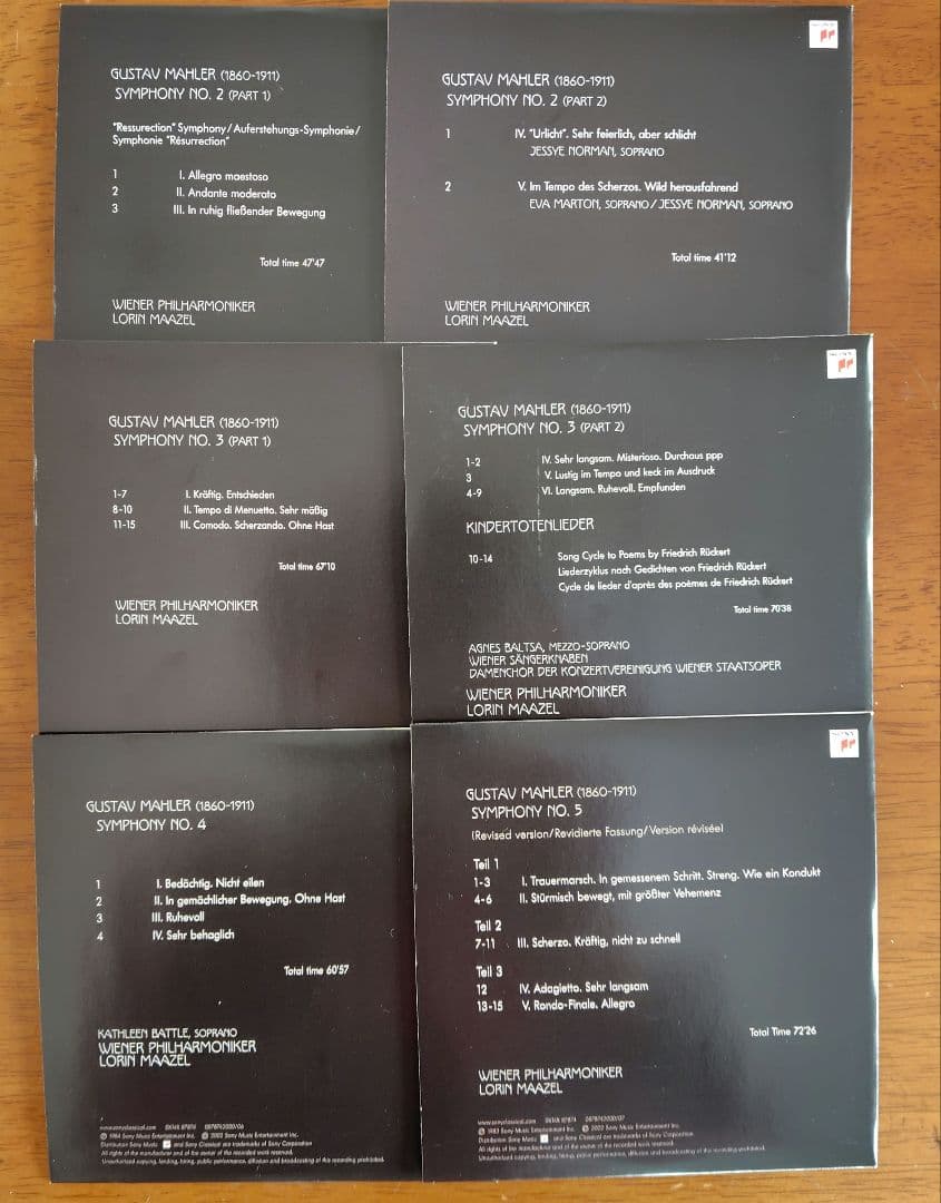マゼール、ウィーンフィル マーラー交響曲全集 1番〜10番1楽章 バラ