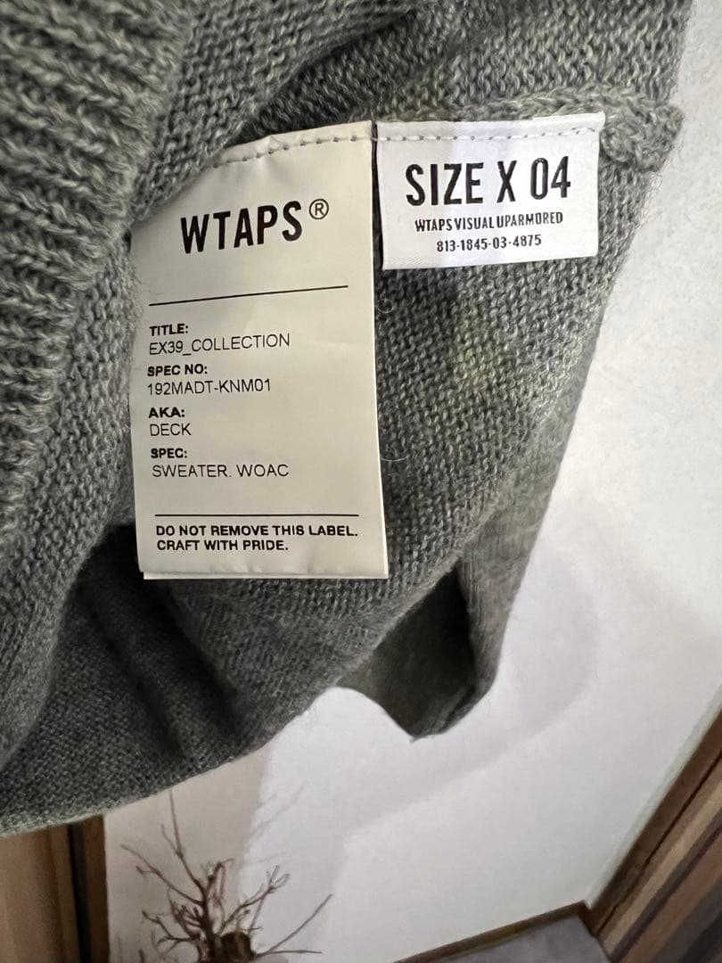 美品 WTAPS ダブルタップス デッキセーターウールアクリルグレーニット