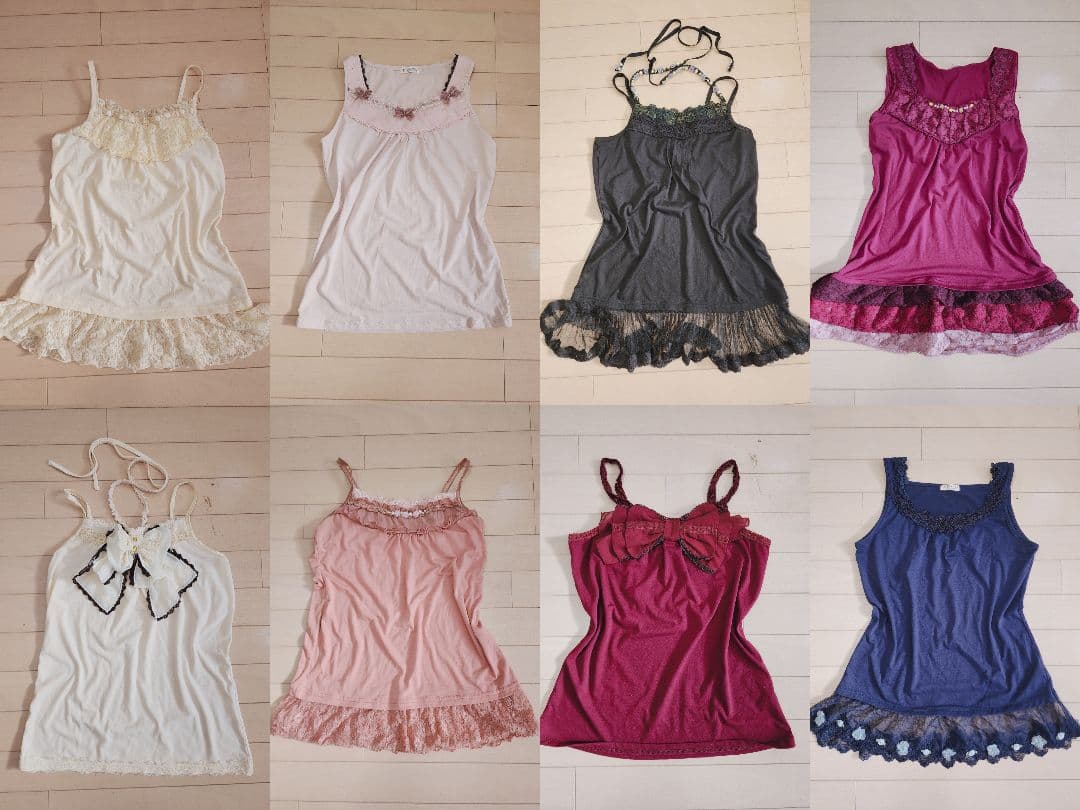 axesꕤキャミまとめ売り axes femme（アクシーズ ファム） キャミソール レーシービッグリボン