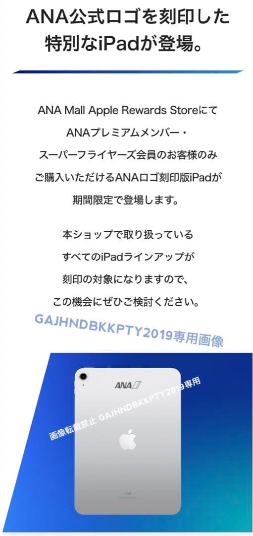 ANAプレミアムメンバー限定 ロゴ刻印 iPad Wi-Fi 64GB 全日空 - メルカリ