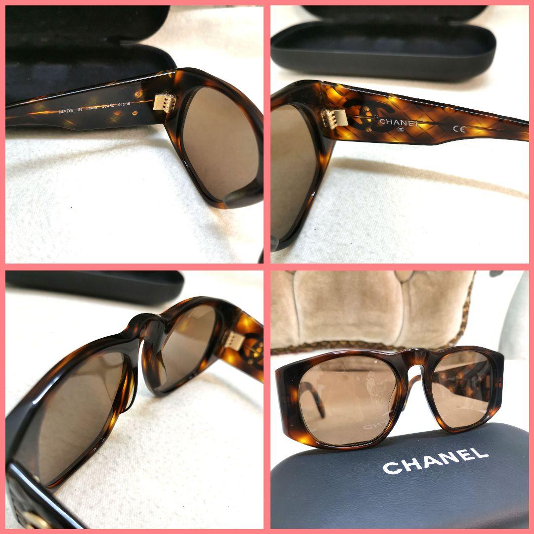 極美品】シャネルCHANELマトラッセ大ココマークべっ甲サングラス