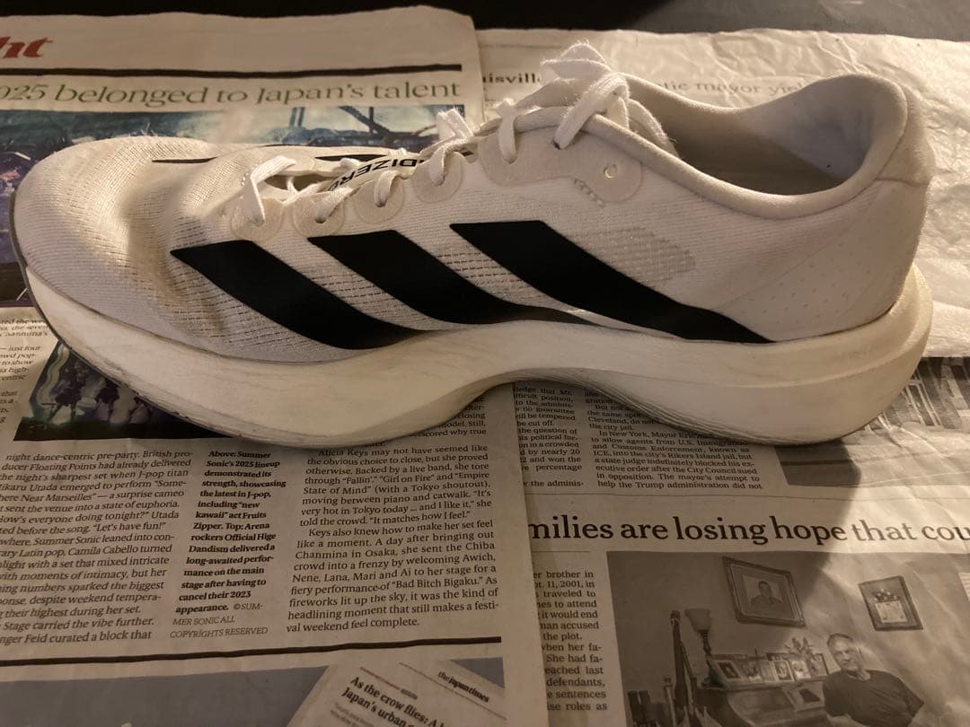 チ*グ様 ADIZERO evo sl ホワイト/ブラック 27.5cm