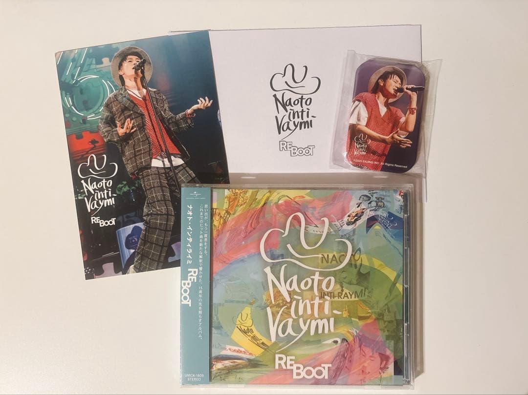 新品未開封 ナオト・インティライミ アルバム REBOOT スクエア缶バッジ