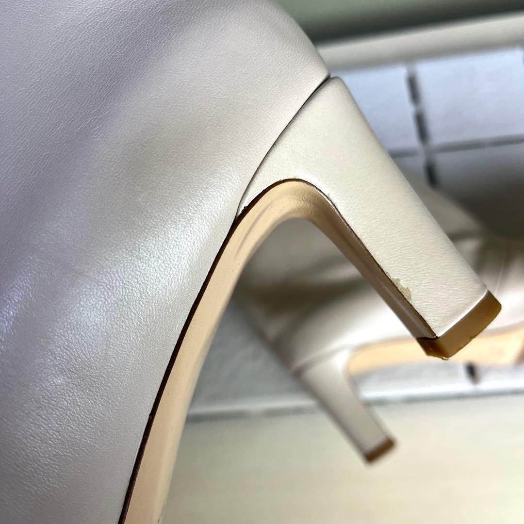 37 ネブローニ ロングブーツ ホワイト 白 レザー 24 - メルカリ