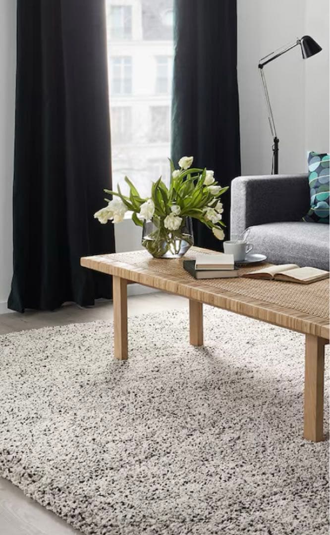 IKEA ラグVINDUM ヴィンドゥム ホワイト133 × 180