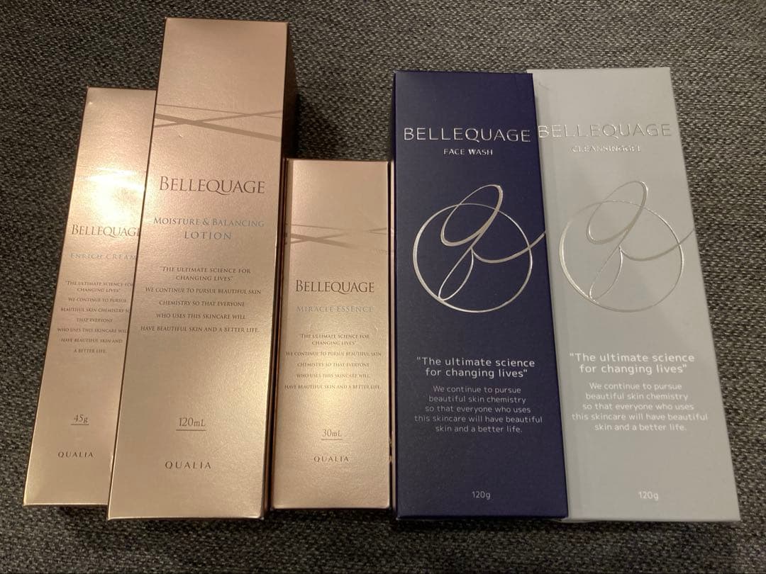 クオリア　美容液、クリーム、化粧水、クレンジング、洗顔　豪華5点セット thumbnail_totalset.jpg