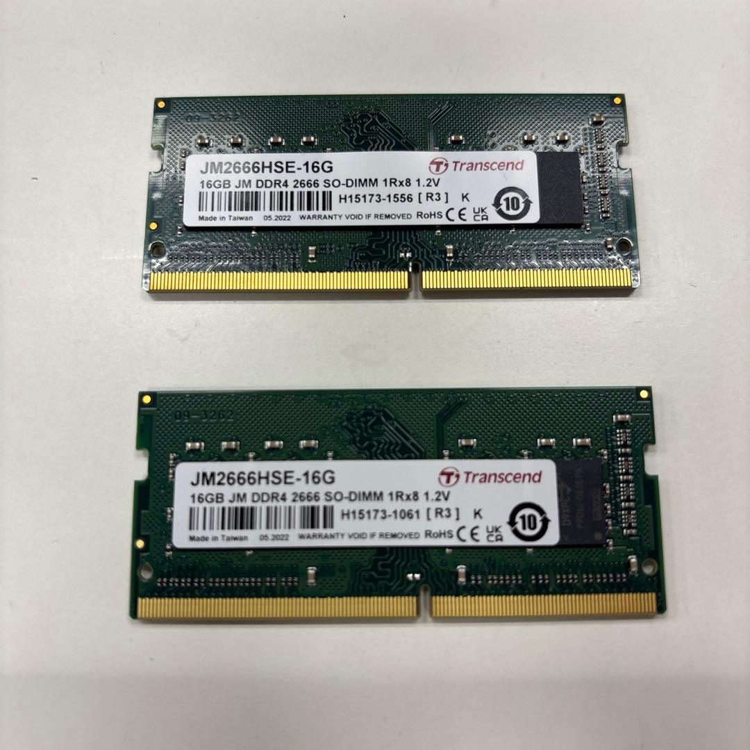 Transcend 16GB 2枚DDR4 2666MHz SO-DIMM