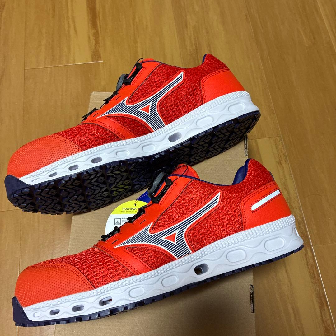 MIZUNO　VH51L　オレンジ×ブルー　ミズノ　安全靴　28.0cm