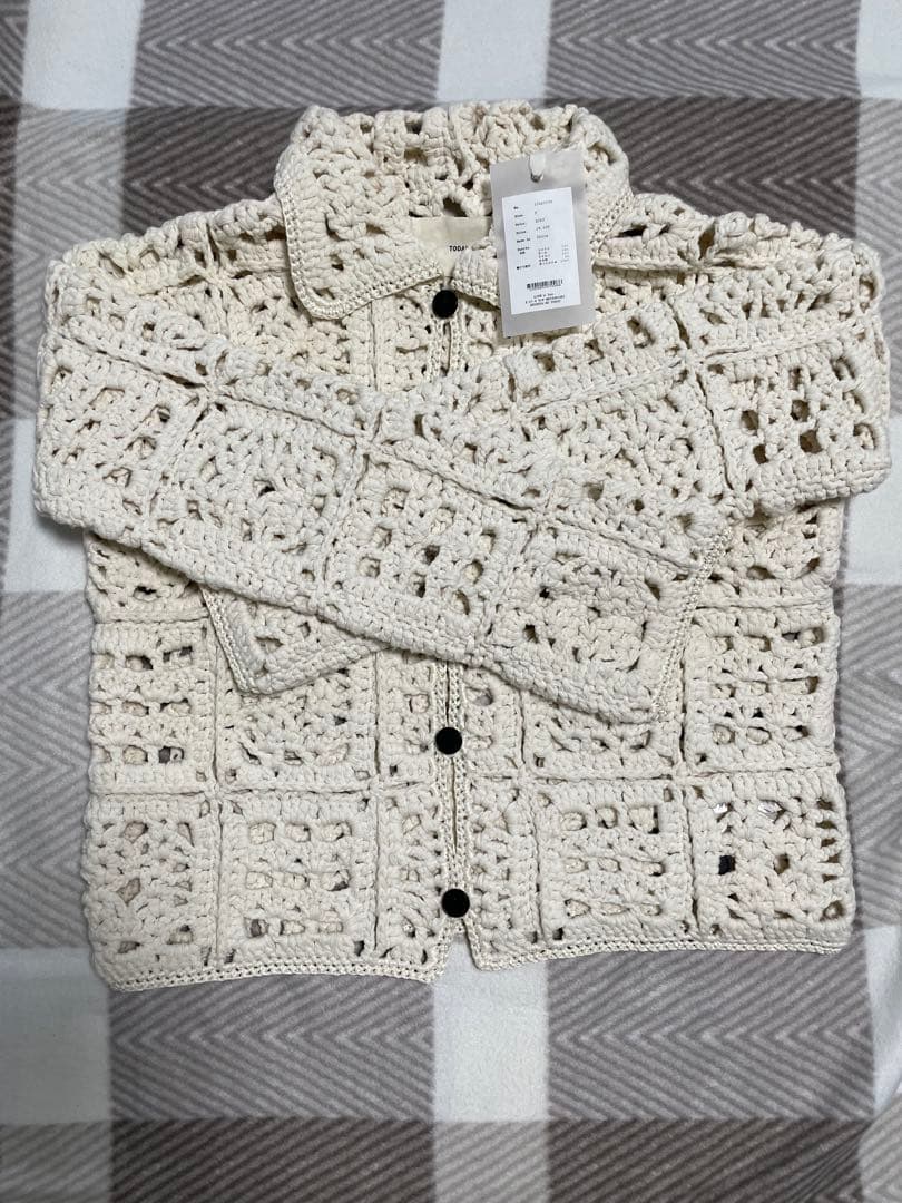 新品TODAYFUL Crochet Knit Shirtsエクリュ