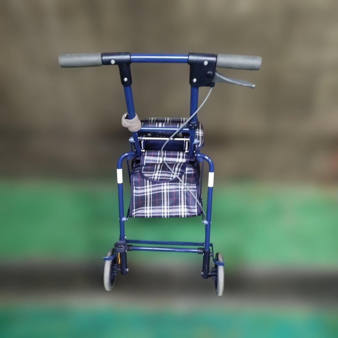 最終値下げ！ネイビー チェック柄 シルバーカー - メルカリ