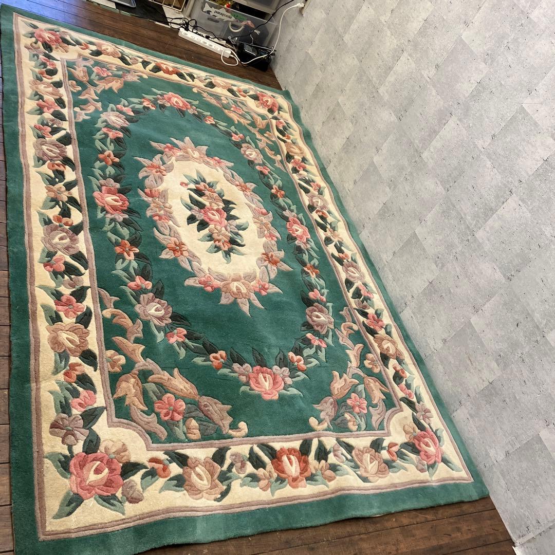 中国段通 花柄 カーペット織物 絨毯 じゅうたん ラグ マット 敷物