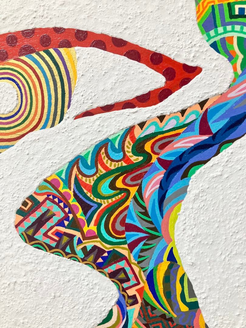 原画 絵画 F30 人物画 アクリル画 現代アート 細密画 大型 一点物