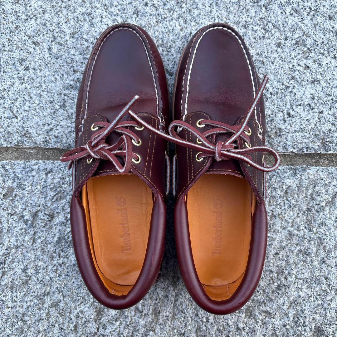 Timberland 3eye バーガンディ　26.5cm 美品　モカシン
