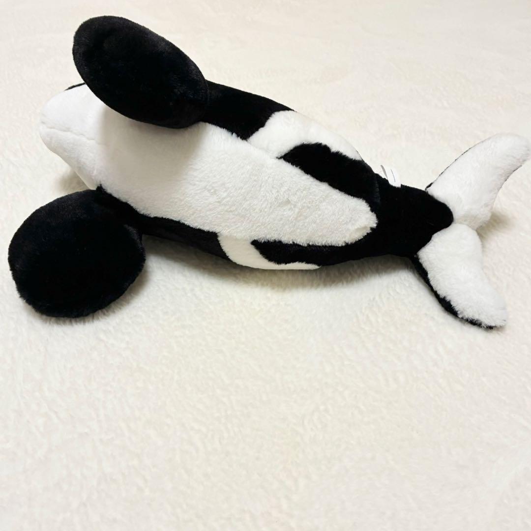 新品】神戸須磨シーワールド ふわふわシャチ ぬいぐるみL 約55×30cm