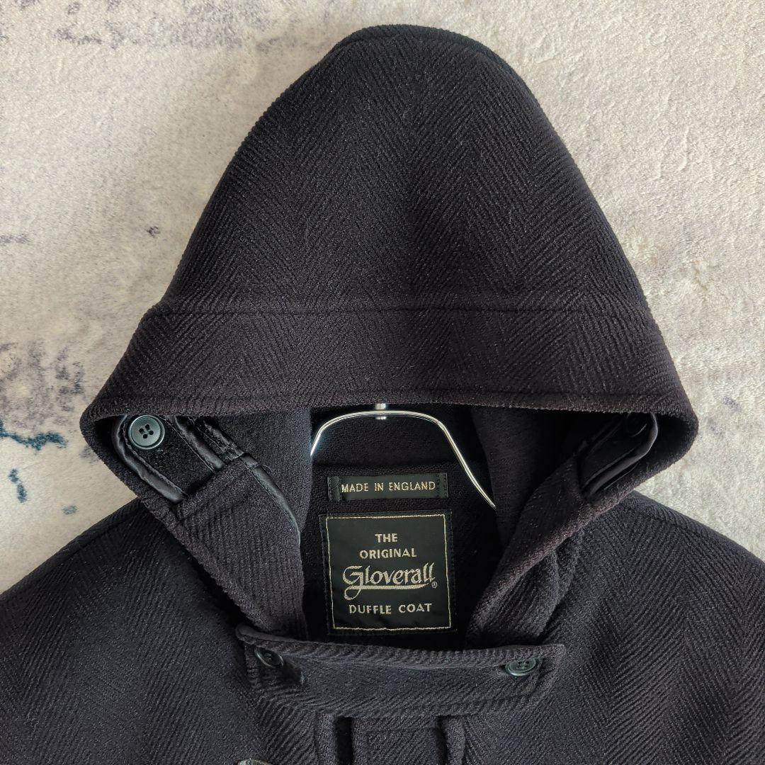 90s グローバーオール キングストン ダッフルコート ヘリンボーン 黒 L