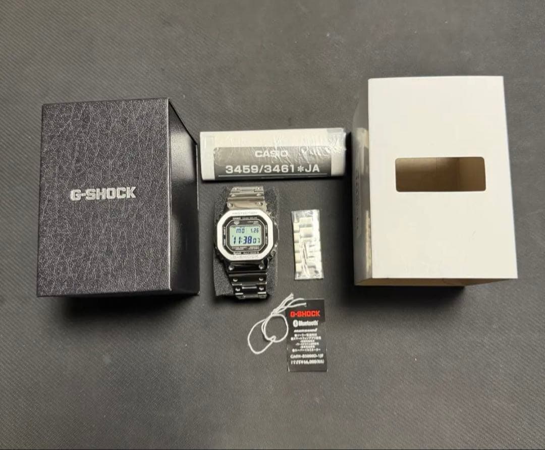 G-SHOCK GMW-B5000D-1JF Bluetooth ソーラー腕時計 G-SHOCK GMW-B5000D-1JF フルメタル シルバー メンズ 耐衝撃構造 タフ