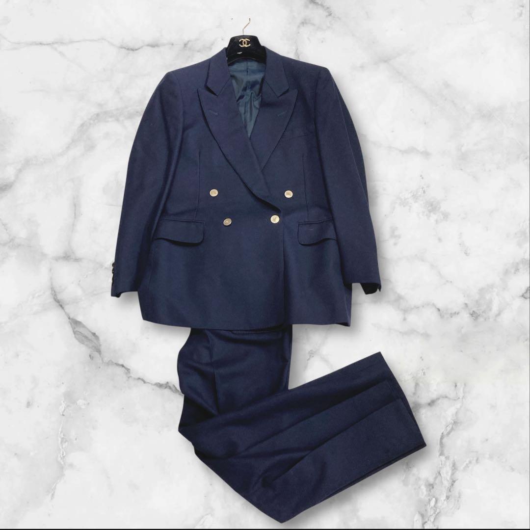 希少】バーバリーズ セットアップ ネイビー 紺ブレ 金ボタン ダブル